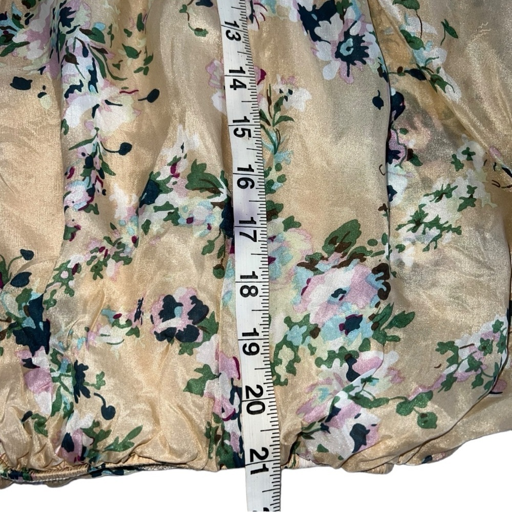 Aryn K 100% Silk Floral Butterfly Sleeve Shirt Top Blouse Women’s Size Small S - Picture 13 of 13